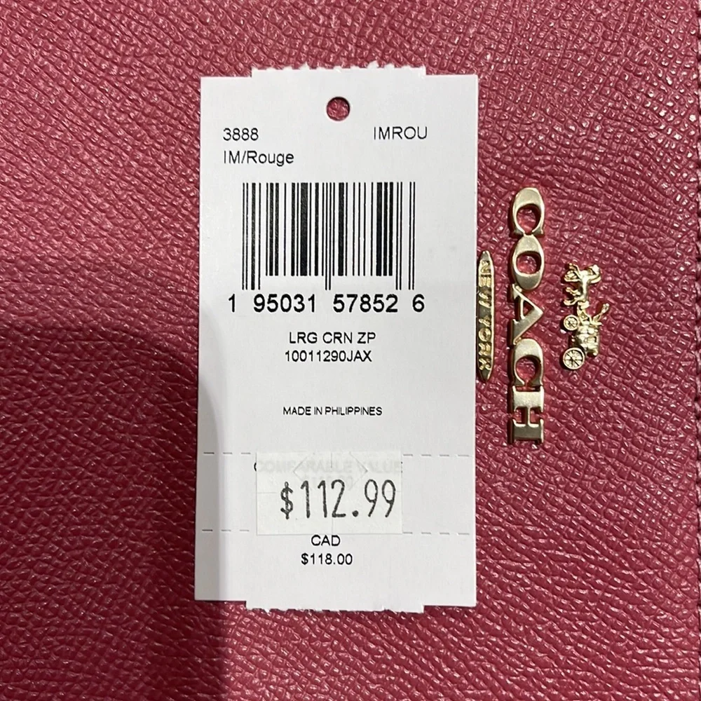 Coach Large Corner Zip Wristlet IM/Rouge